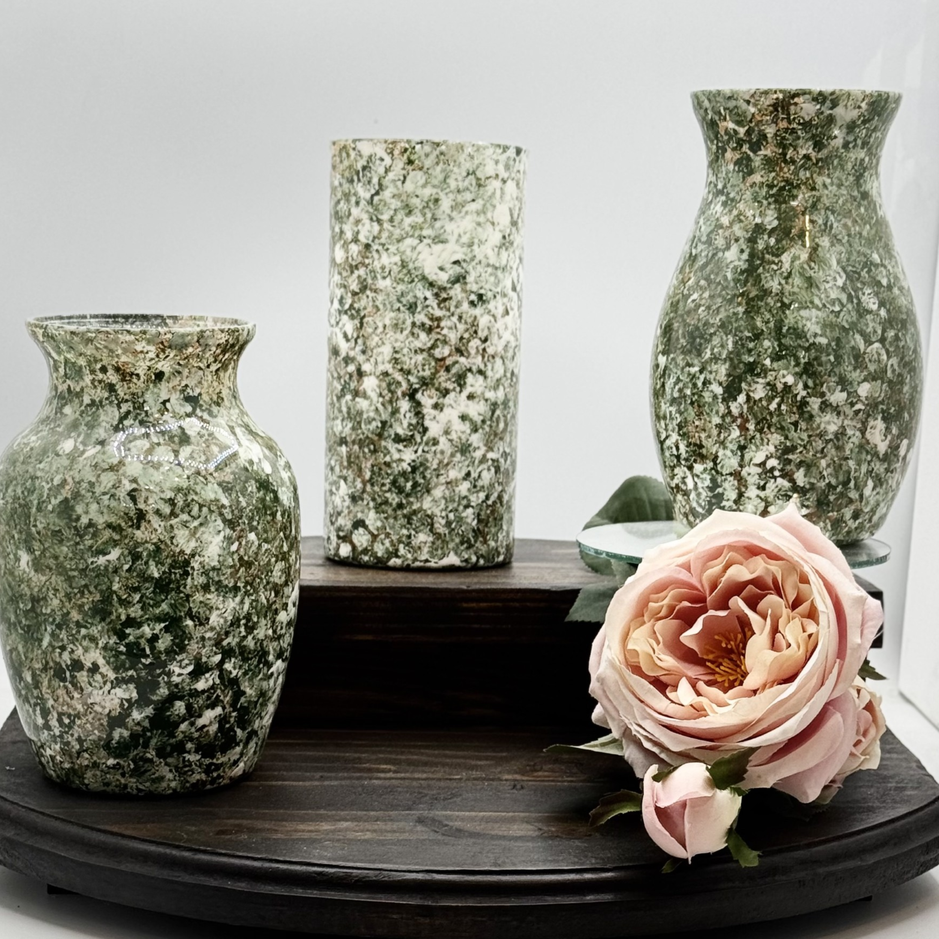 Forest Patina Glass Vase Collection