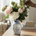 Fractured Blue Glass Vase Collection