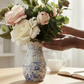 Fractured Blue Glass Vase Collection