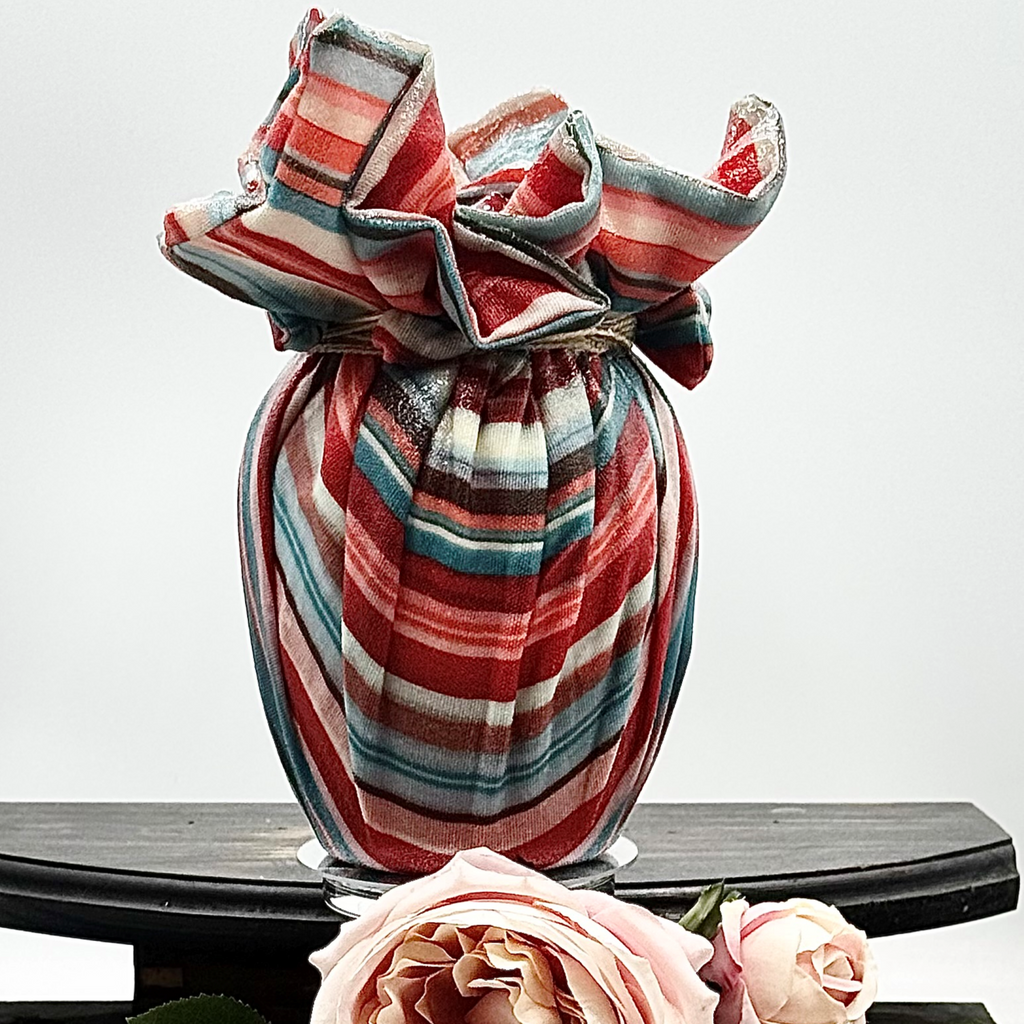 Frozen Stripe Glass Vase