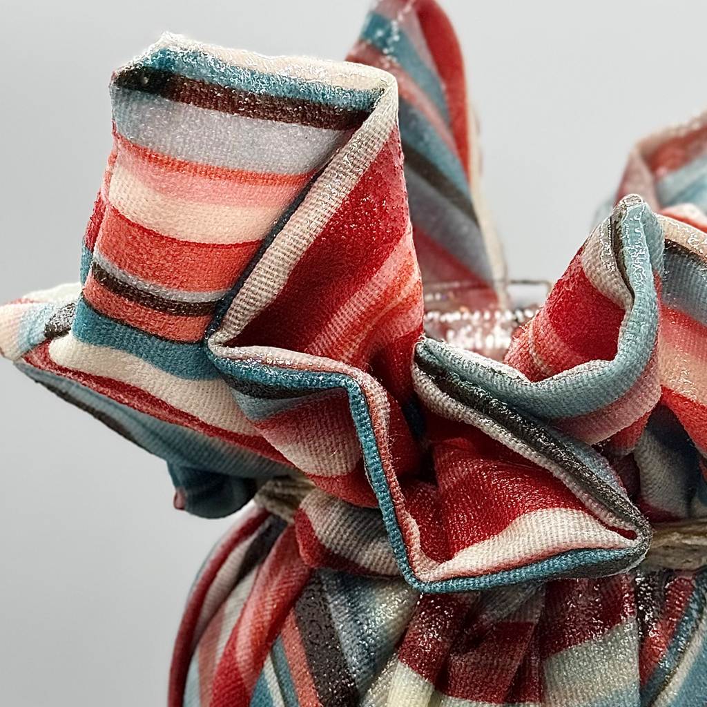 Frozen Stripe Glass Vase