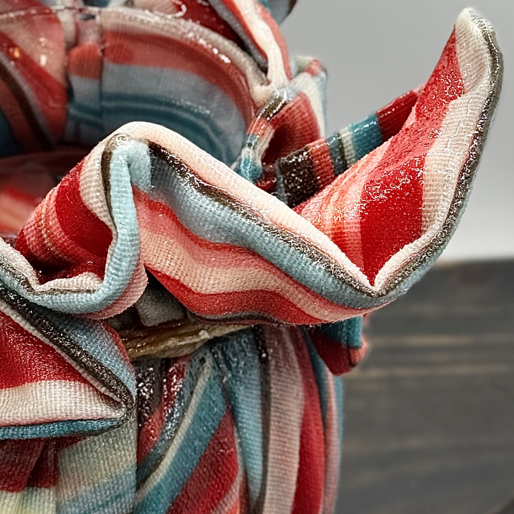 Frozen Stripe Glass Vase