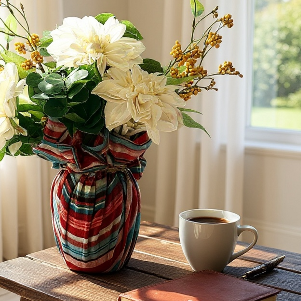 Frozen Stripe Glass Vase