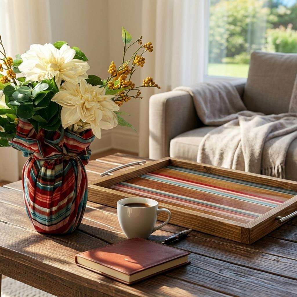Frozen Stripe Glass Vase
