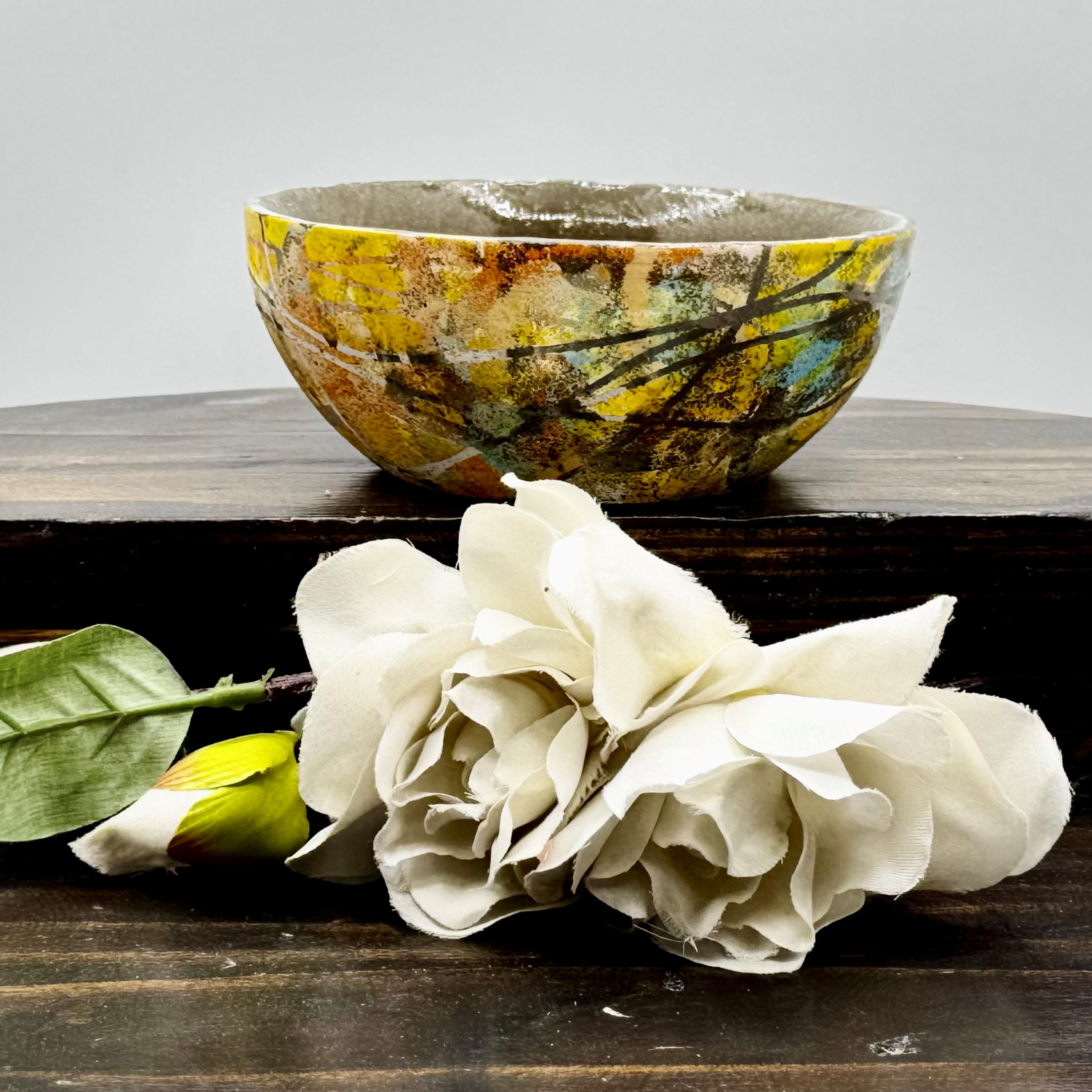 Gilded Ash Cement Bowl