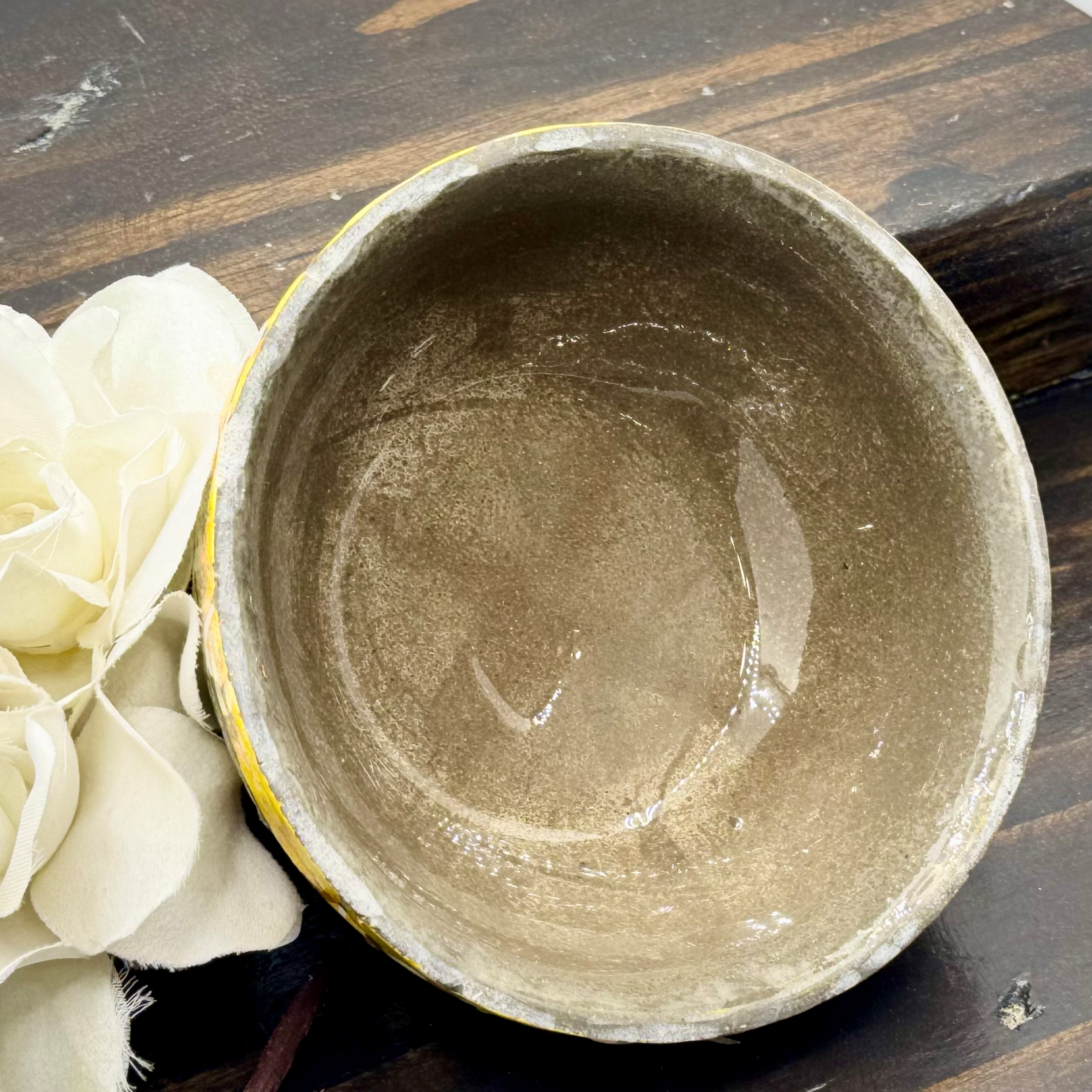 Gilded Ash Cement Bowl