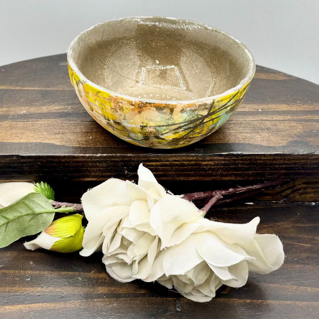 Gilded Ash Cement Bowl