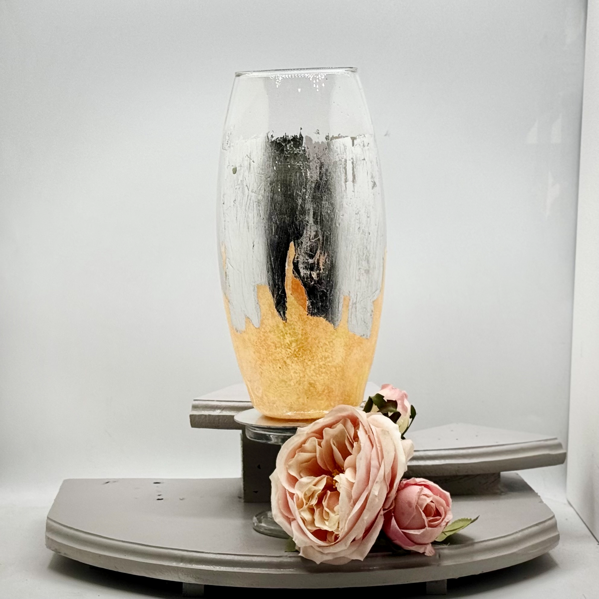 Gilded Strata Glass Vase Collection