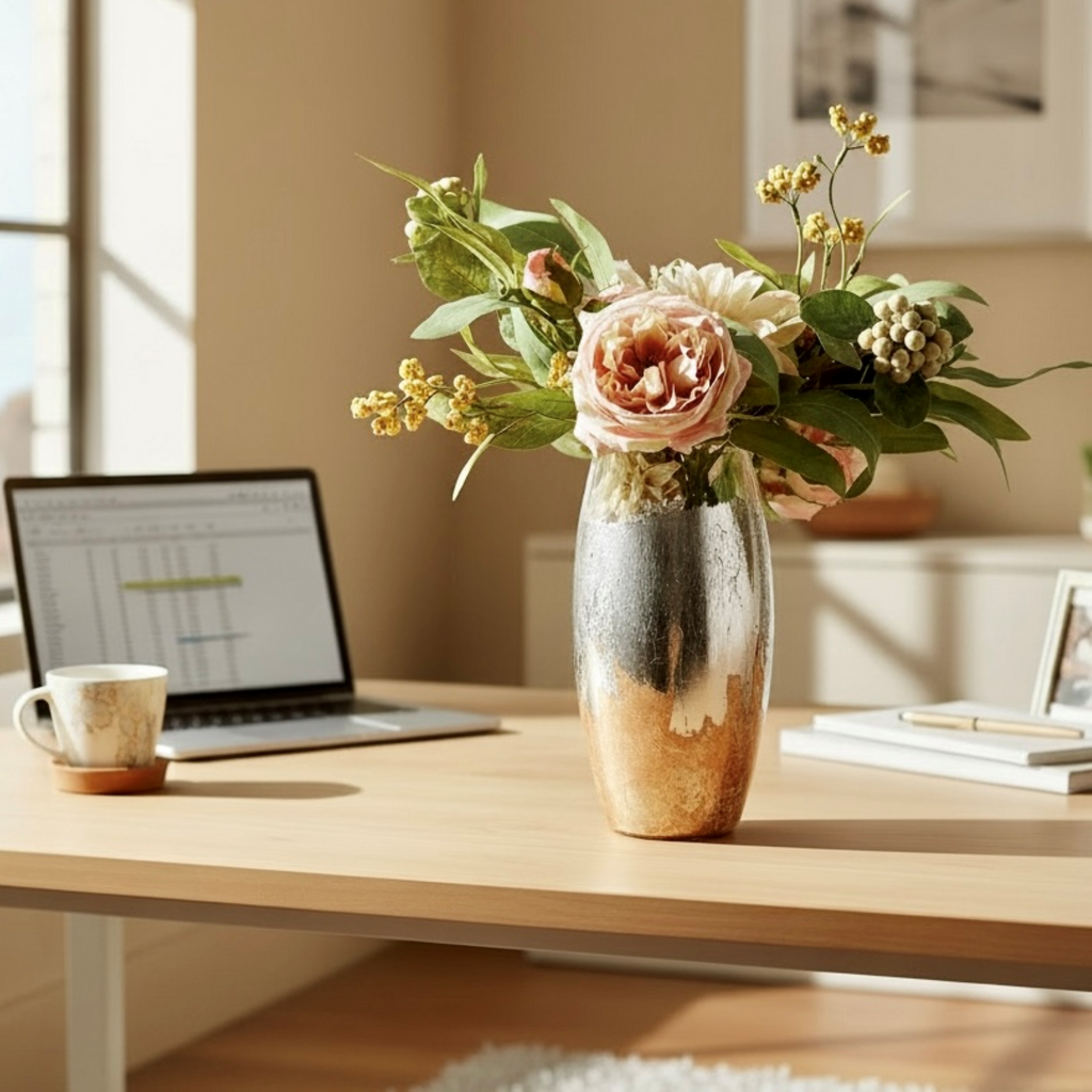 Gilded Strata Glass Vase Collection