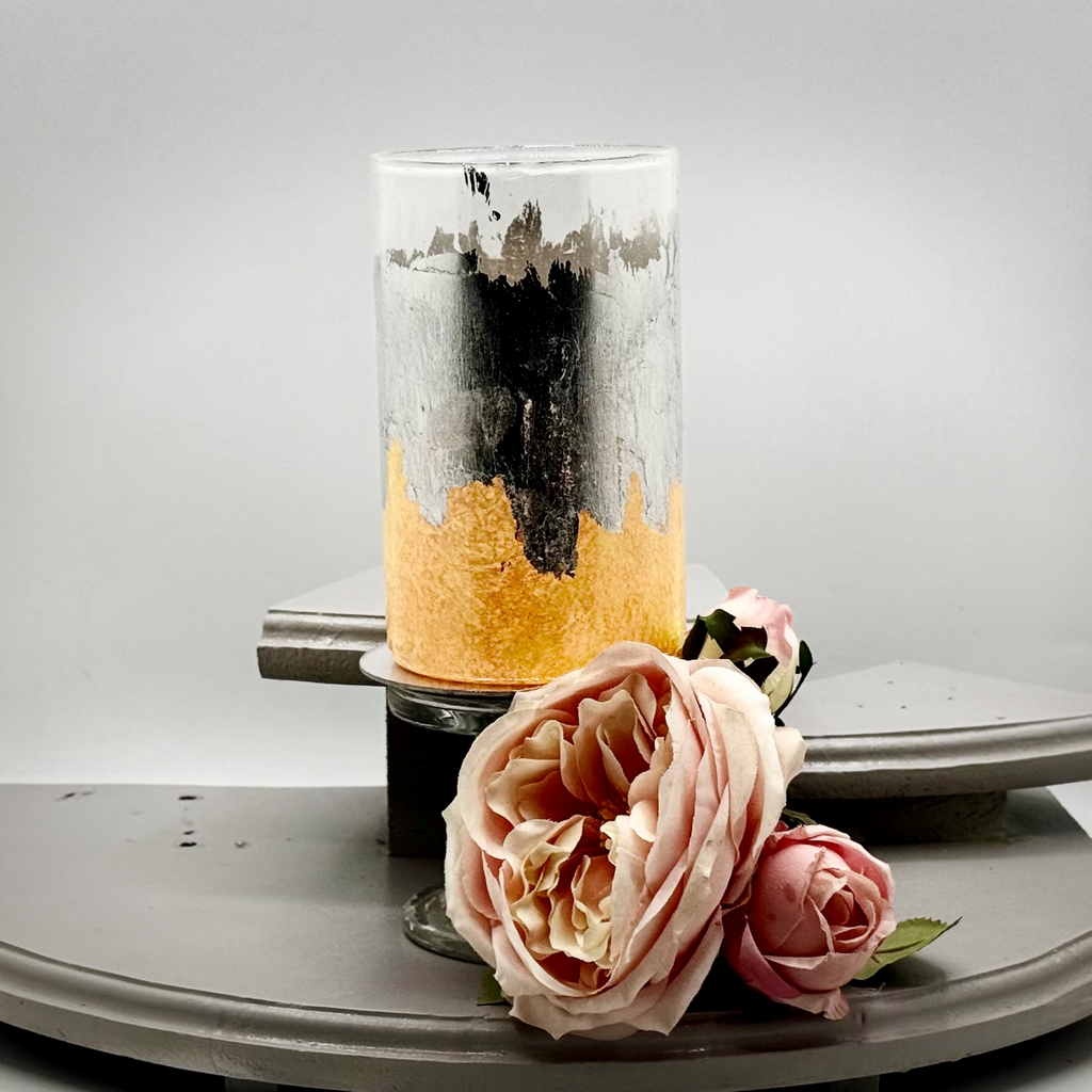 Gilded Strata Glass Vase Collection
