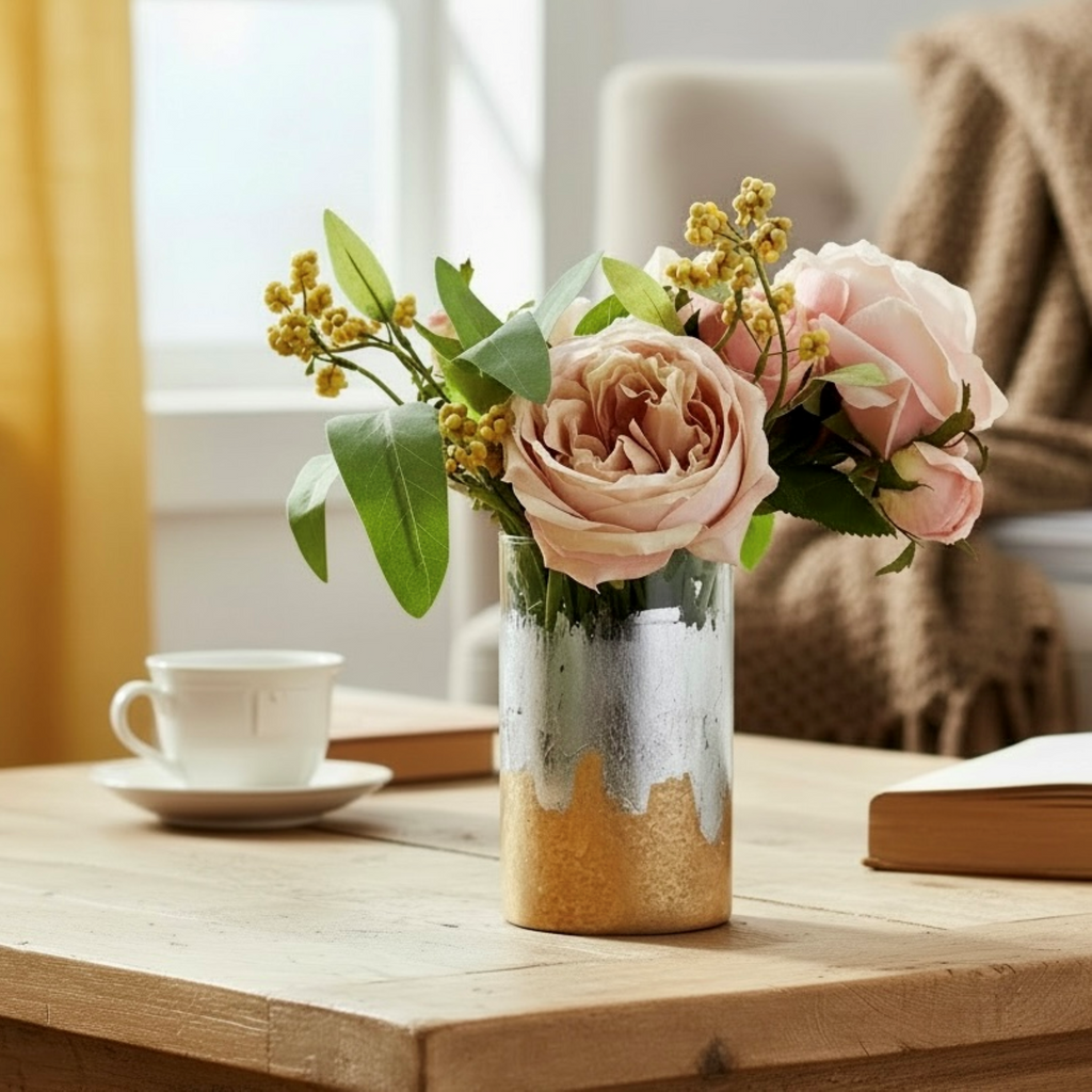 Gilded Strata Glass Vase Collection