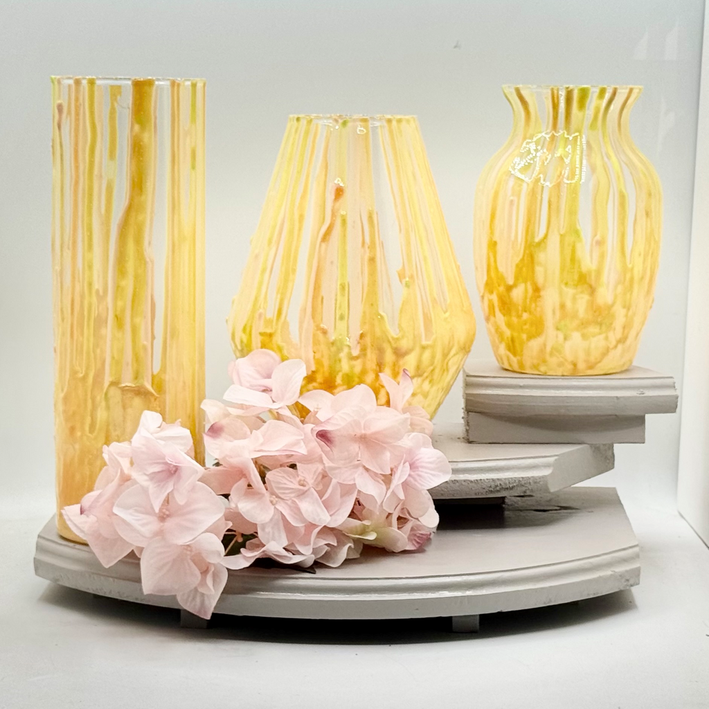 Golden Cascade Glass Vase Collection