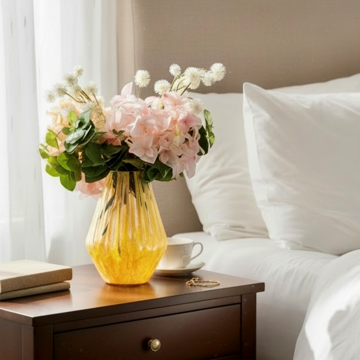 Golden Cascade Glass Vase Collection