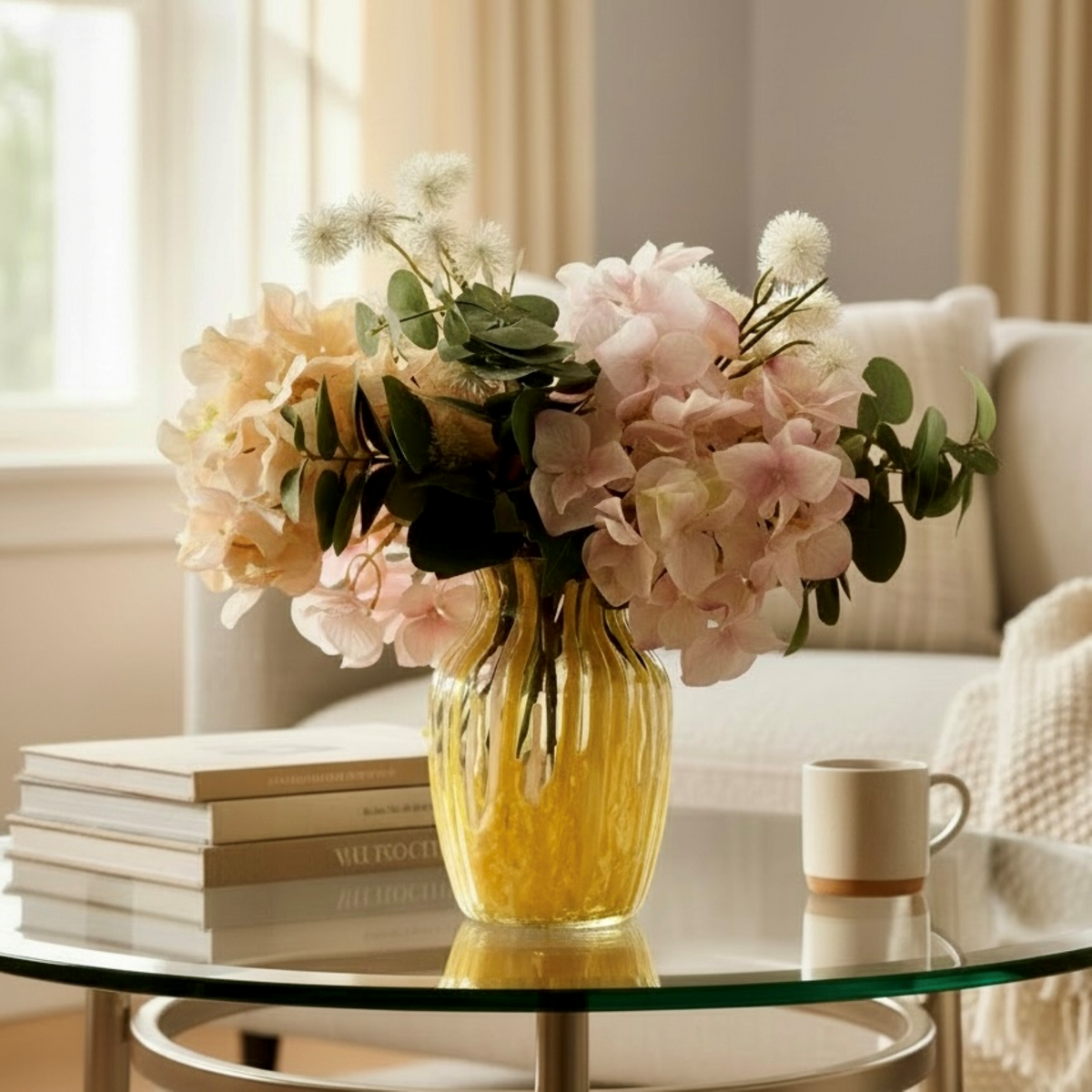 Golden Cascade Glass Vase Collection