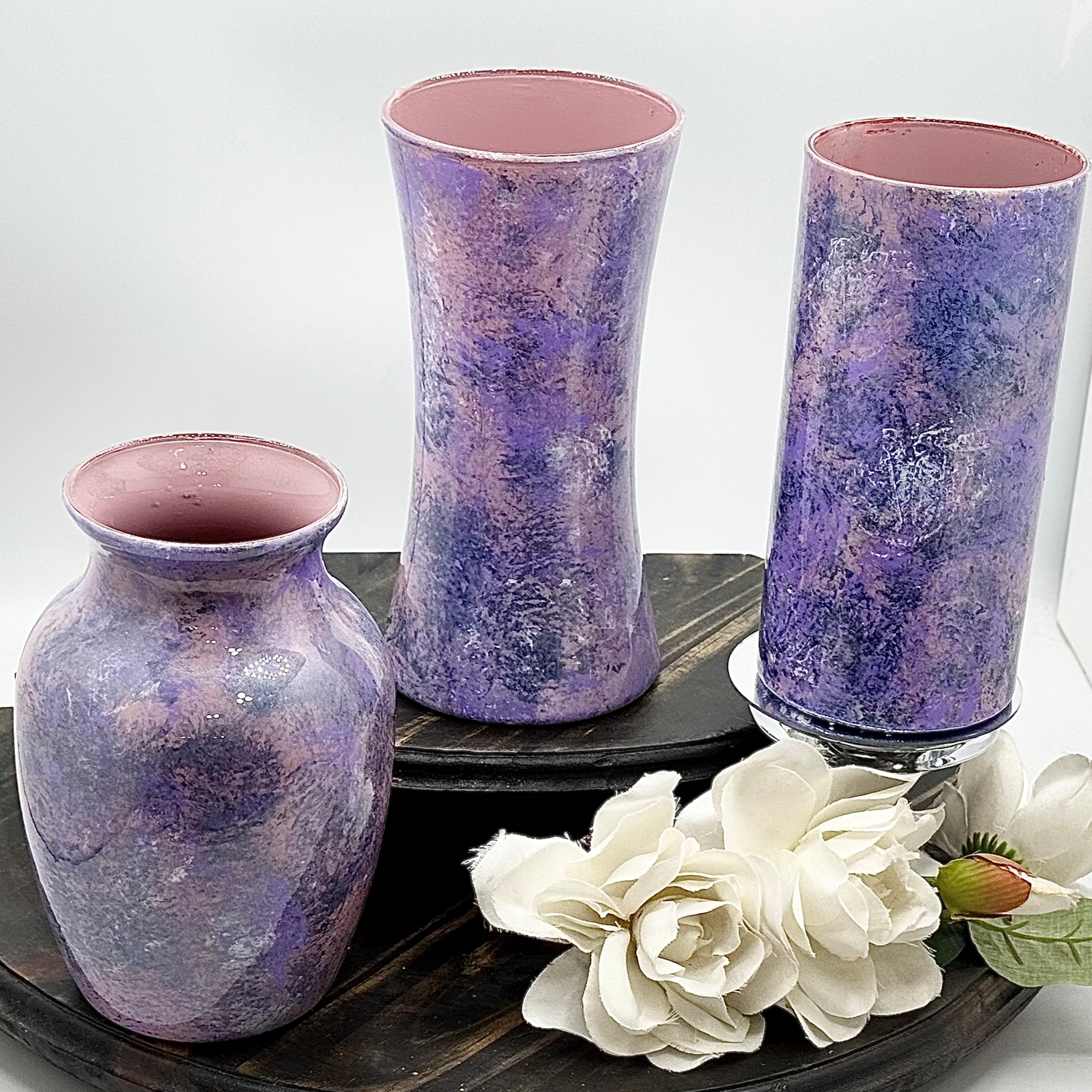 Grape Smoke Glass Vase Collection
