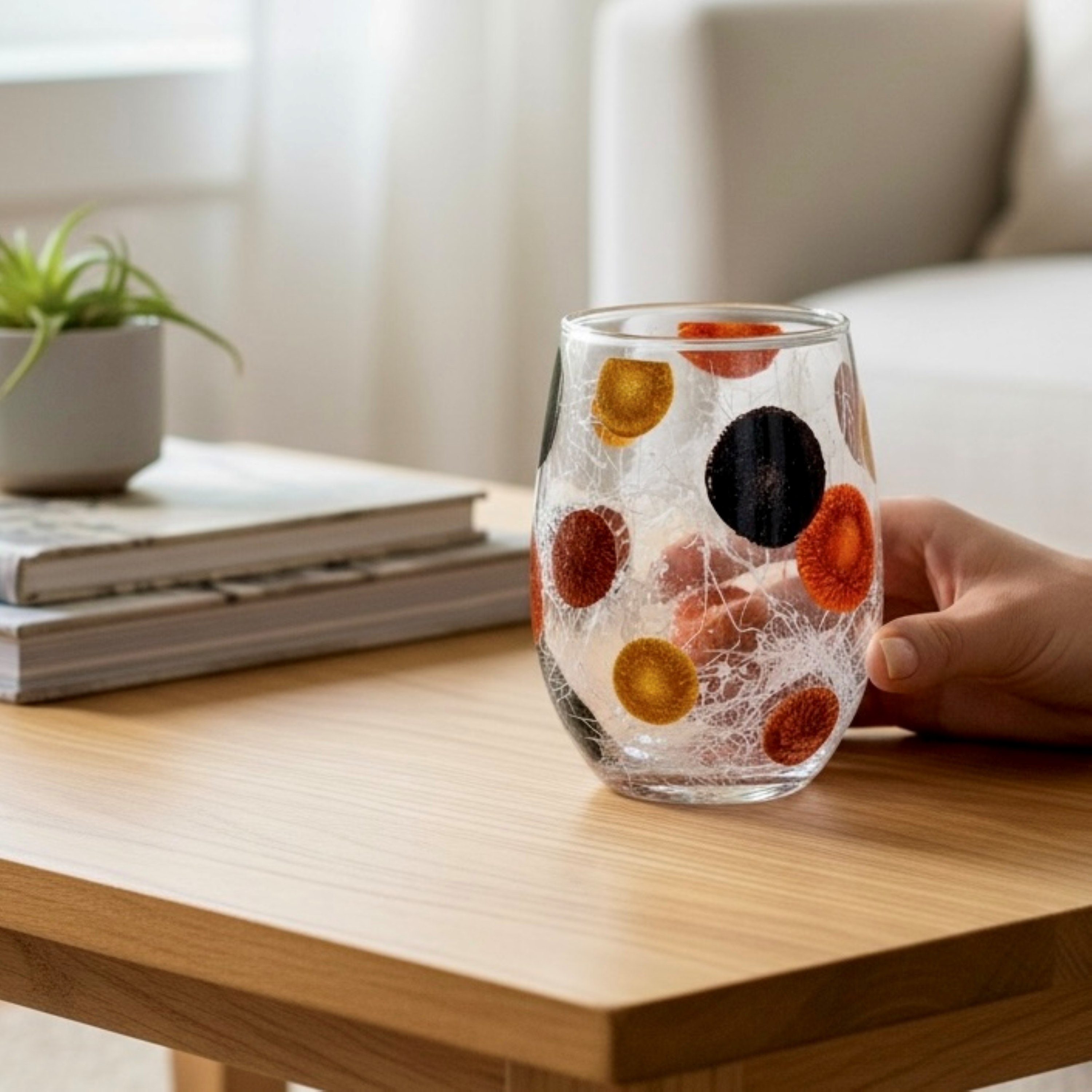 Harvest Mosaic Stemless Wine Glass