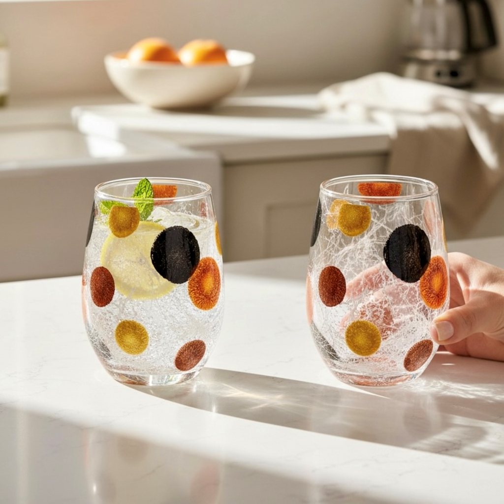 Harvest Mosaic Stemless Wine Glass