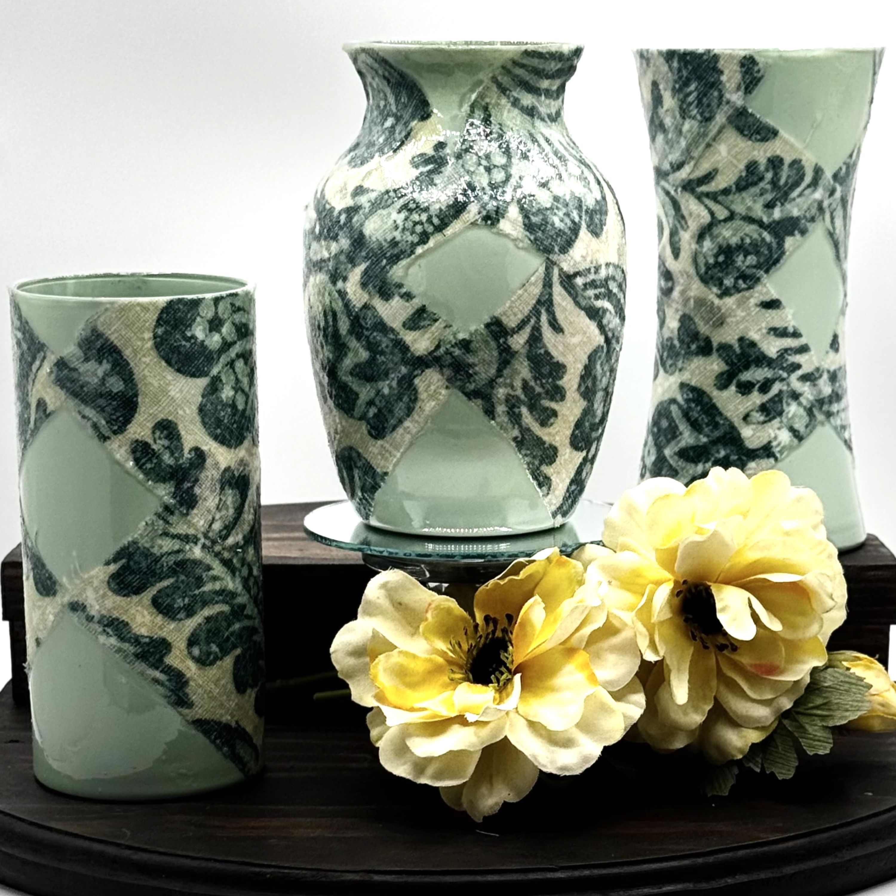 Heirloom Floral Glass Vase Collection