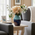 Indigo Terrain Glass Vase