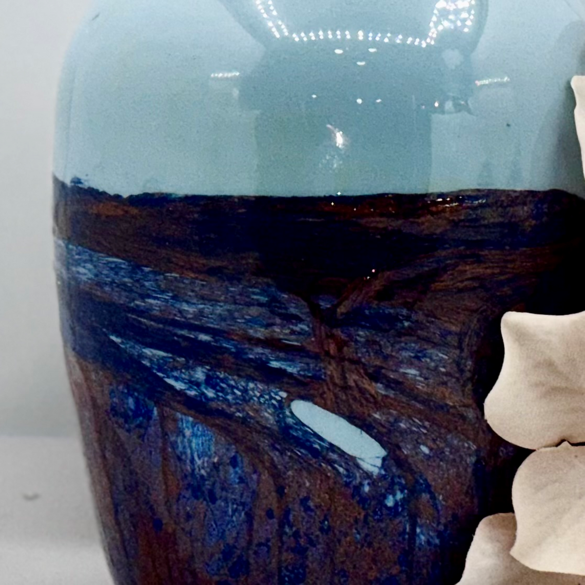 Indigo Terrain Glass Vase