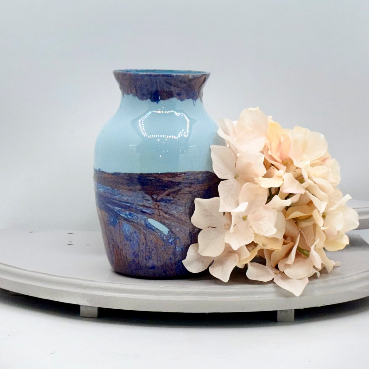 Indigo Terrain Glass Vase