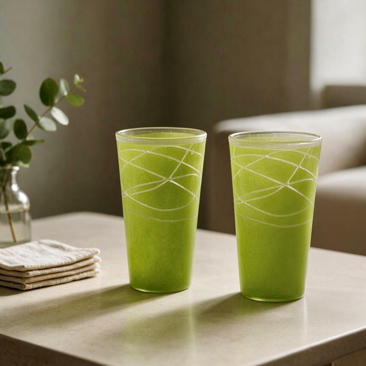 Lime Swirled Pub Glass