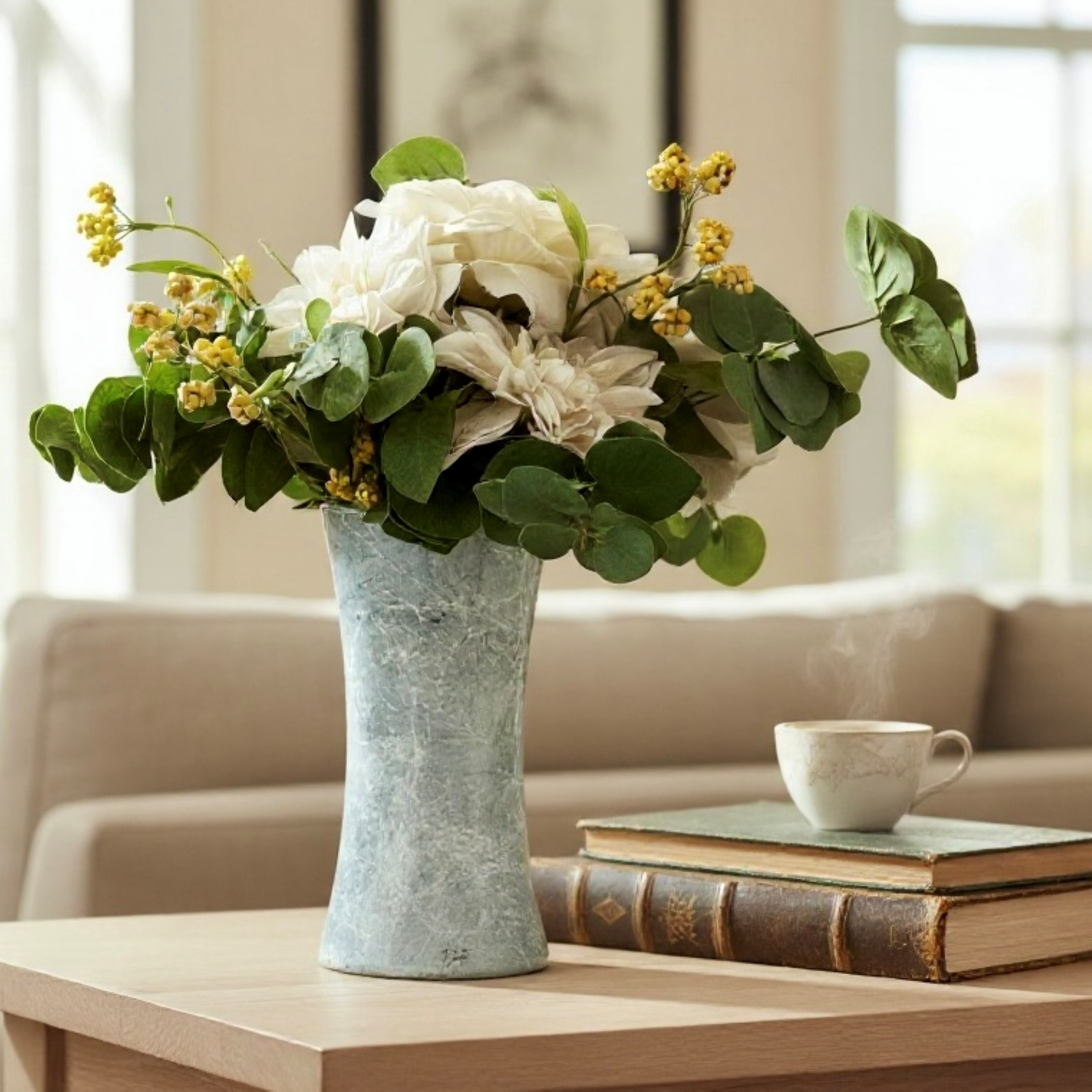 Marbled Mist Glass Vase Collection