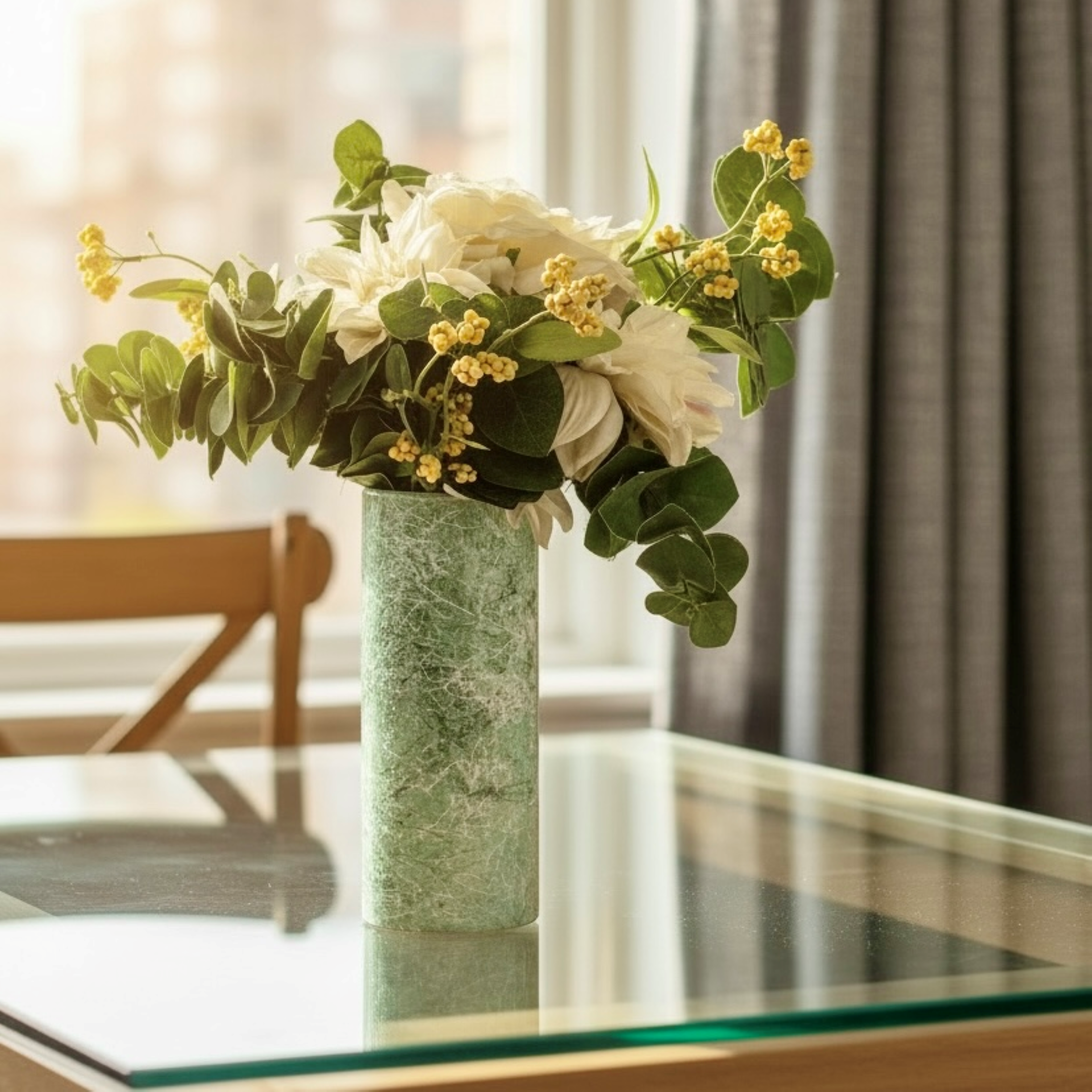 Marbled Mist Glass Vase Collection
