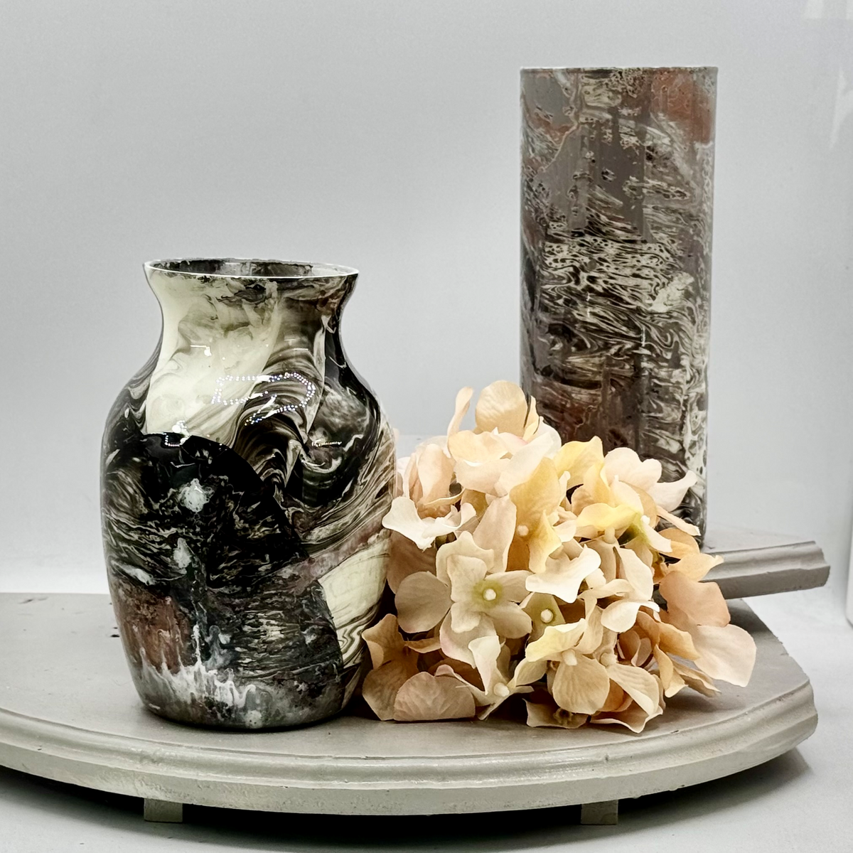 Marble Movement Glass Vase Collection