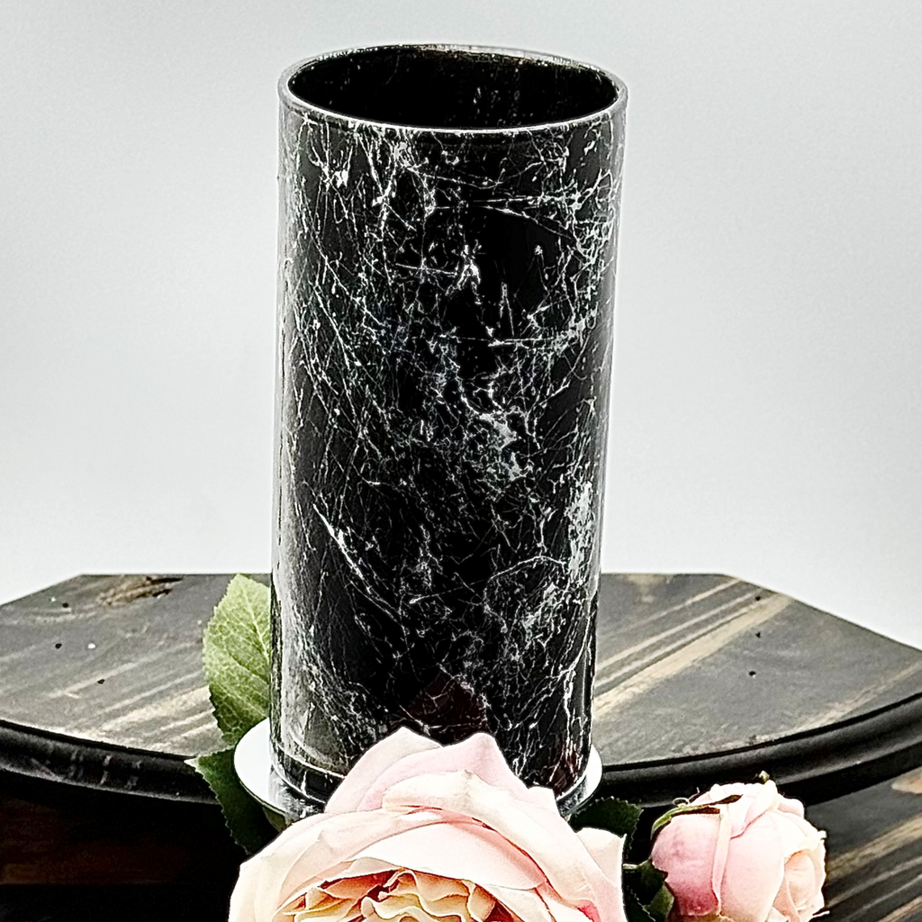 Marble Noir Glass Vase Collection