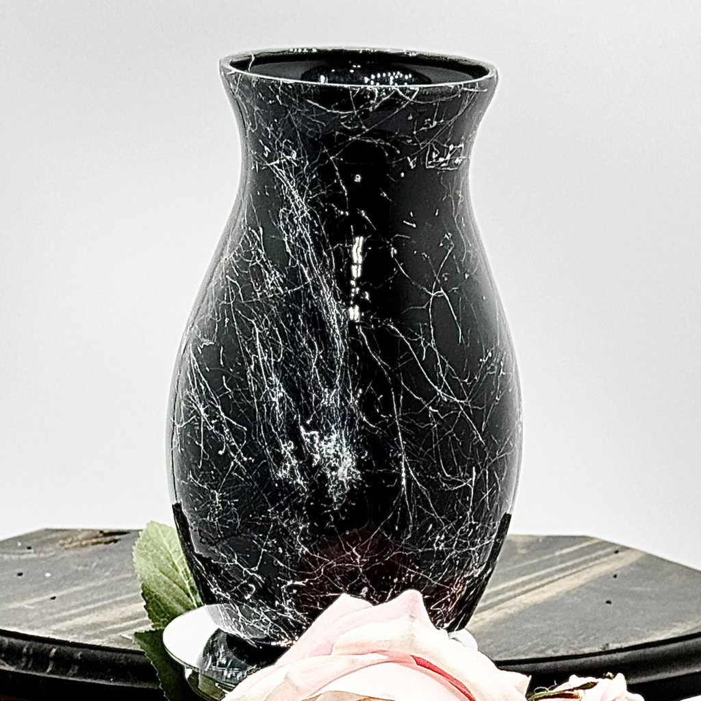 Marble Noir Glass Vase Collection