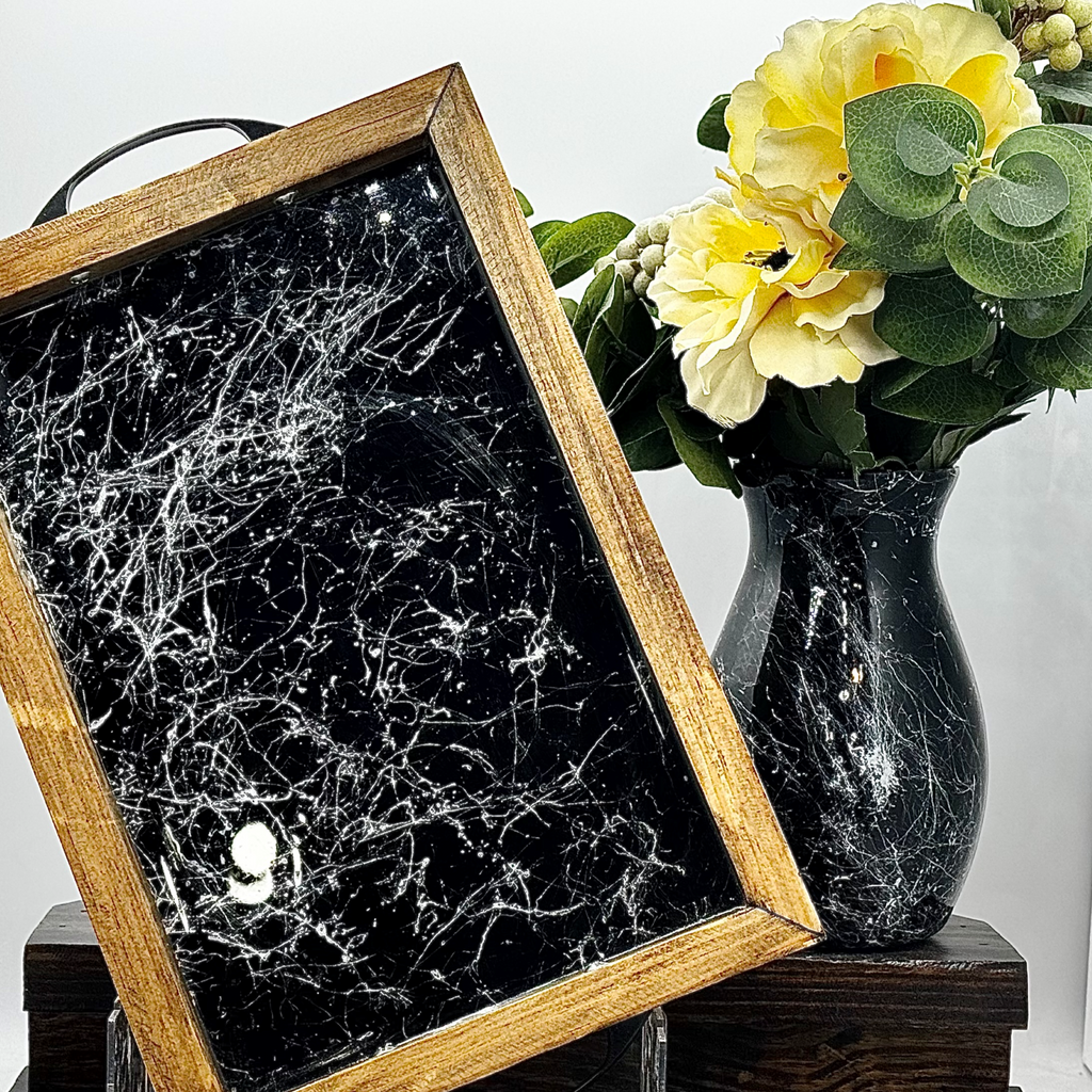 Marble Noir Wooden Tray