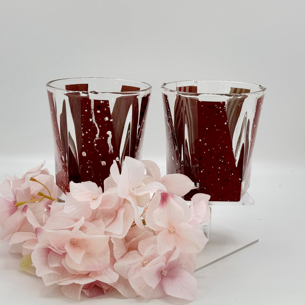 Maroon Speckled Rock Glass