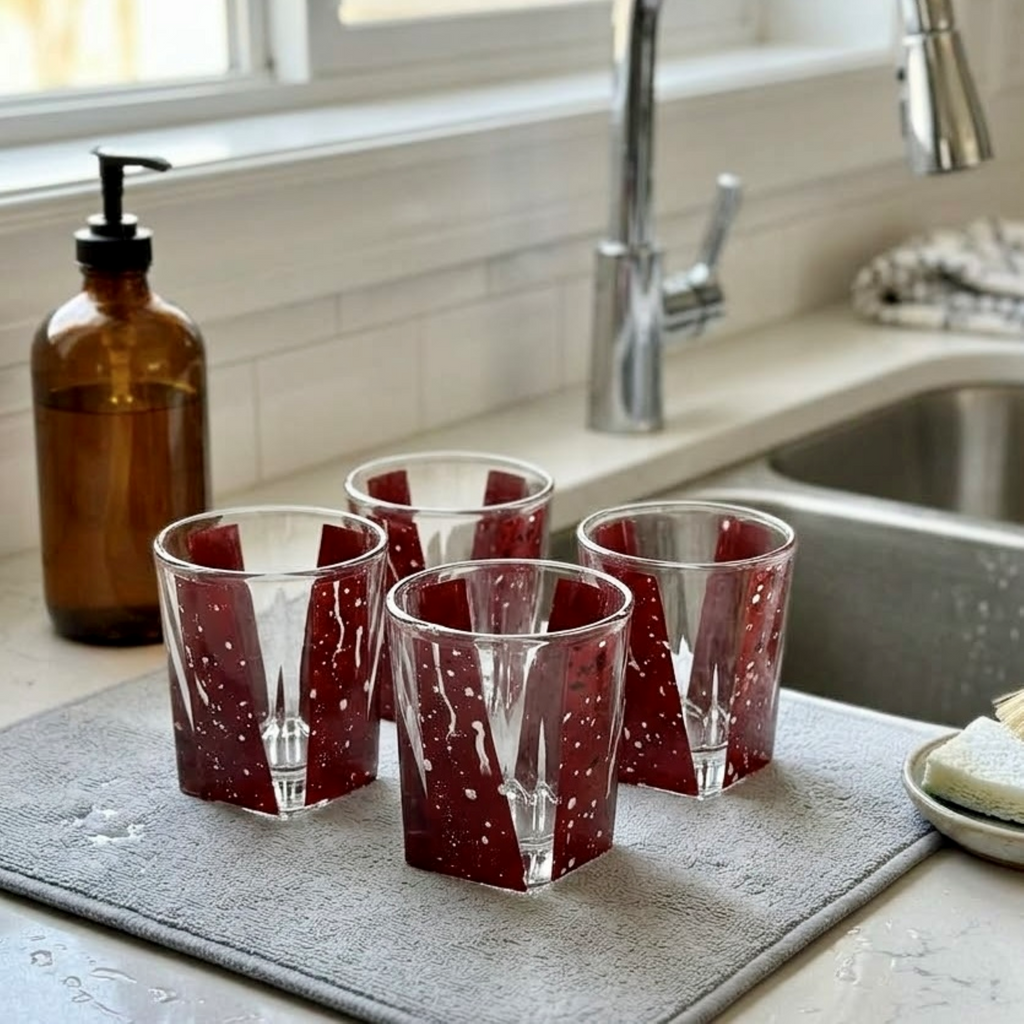 Maroon Speckled Rock Glass