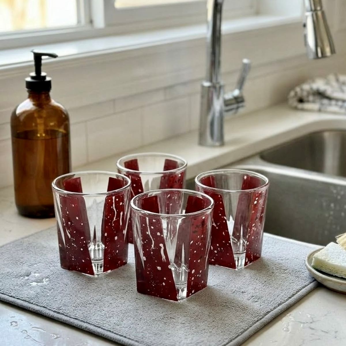 Maroon Speckled Rock Glass