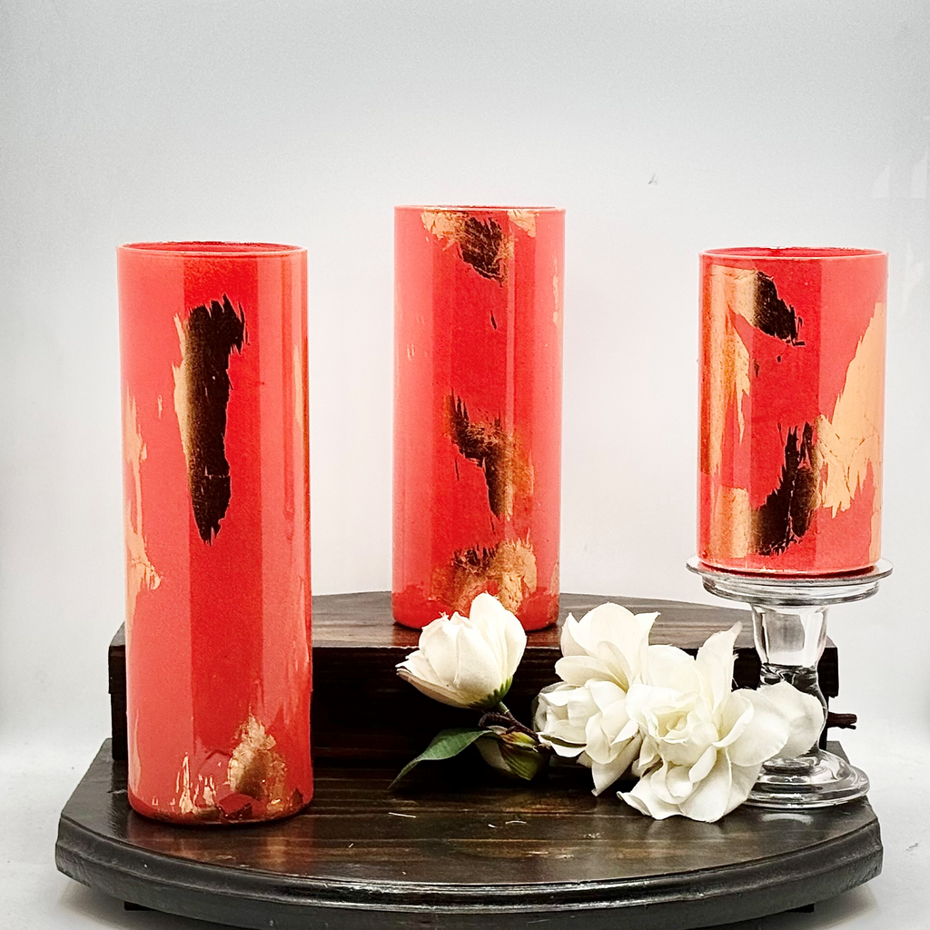 Mediterranean Ember Glass Vase Collection