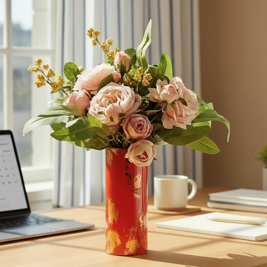 Mediterranean Ember Glass Vase Collection