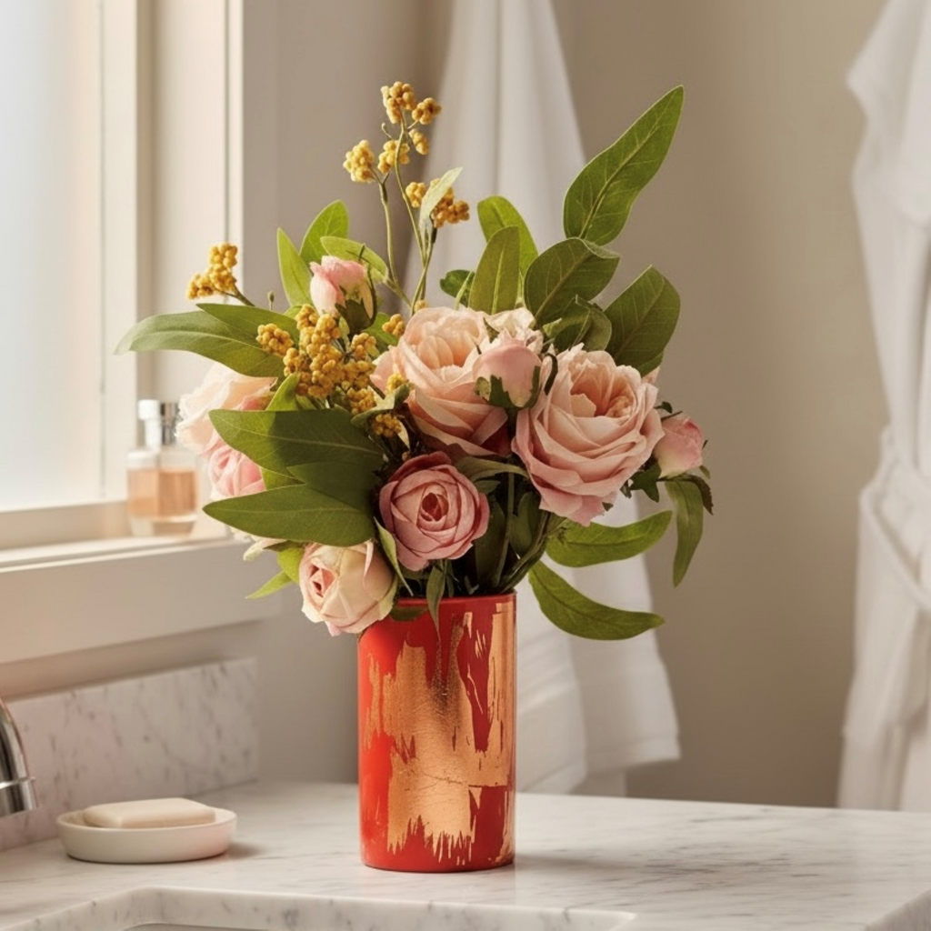 Mediterranean Ember Glass Vase Collection
