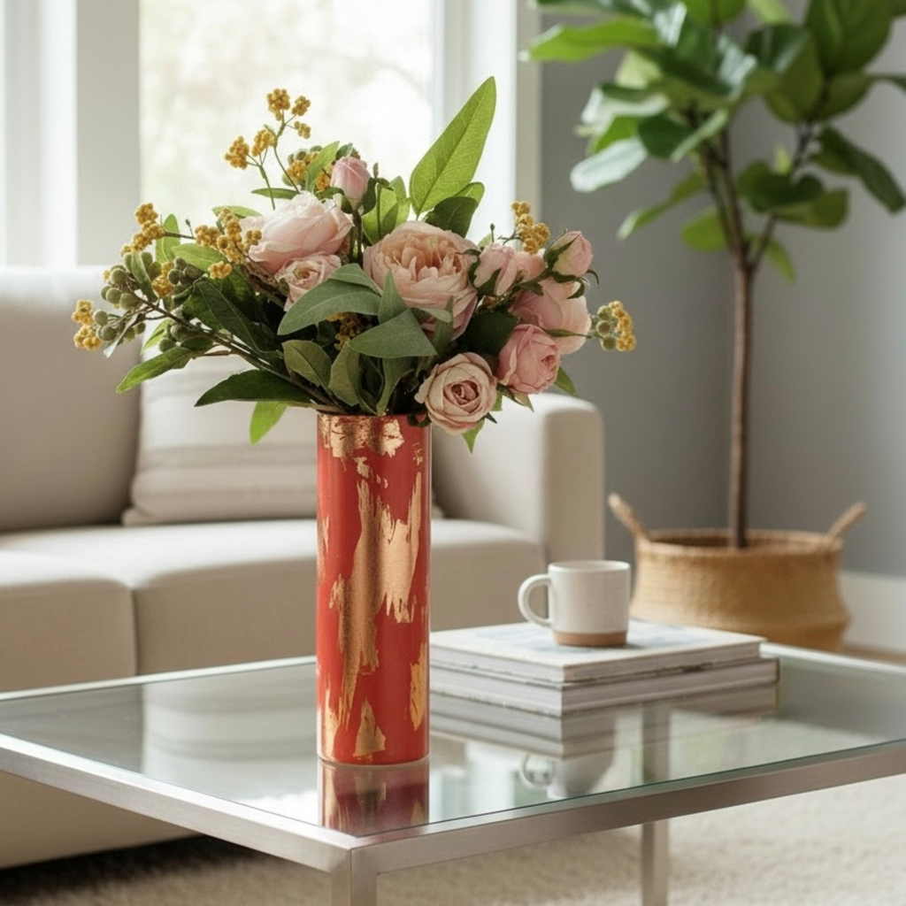 Mediterranean Ember Glass Vase Collection