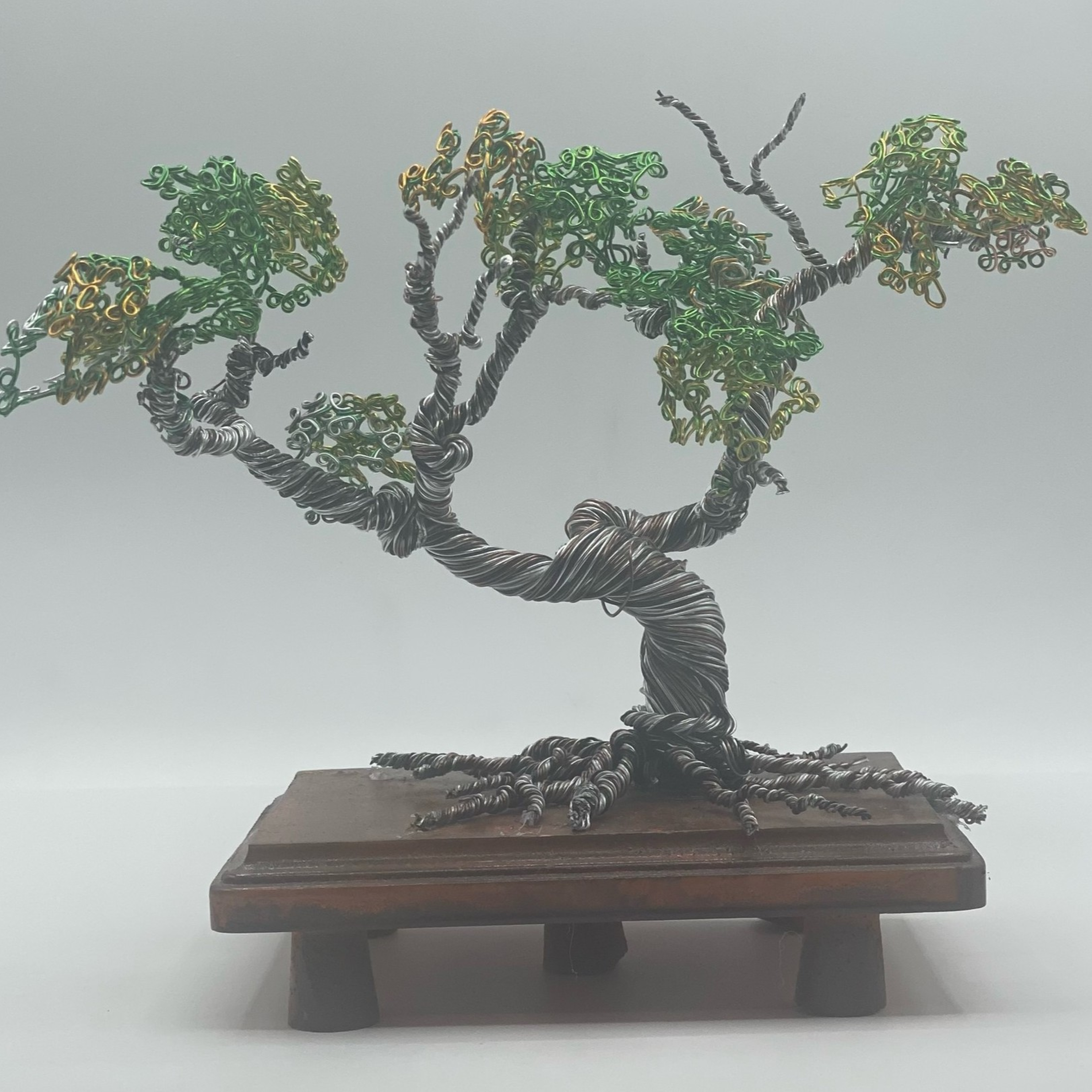 Metallic Tranquility — Wire Bonsai Sculpture (2024)