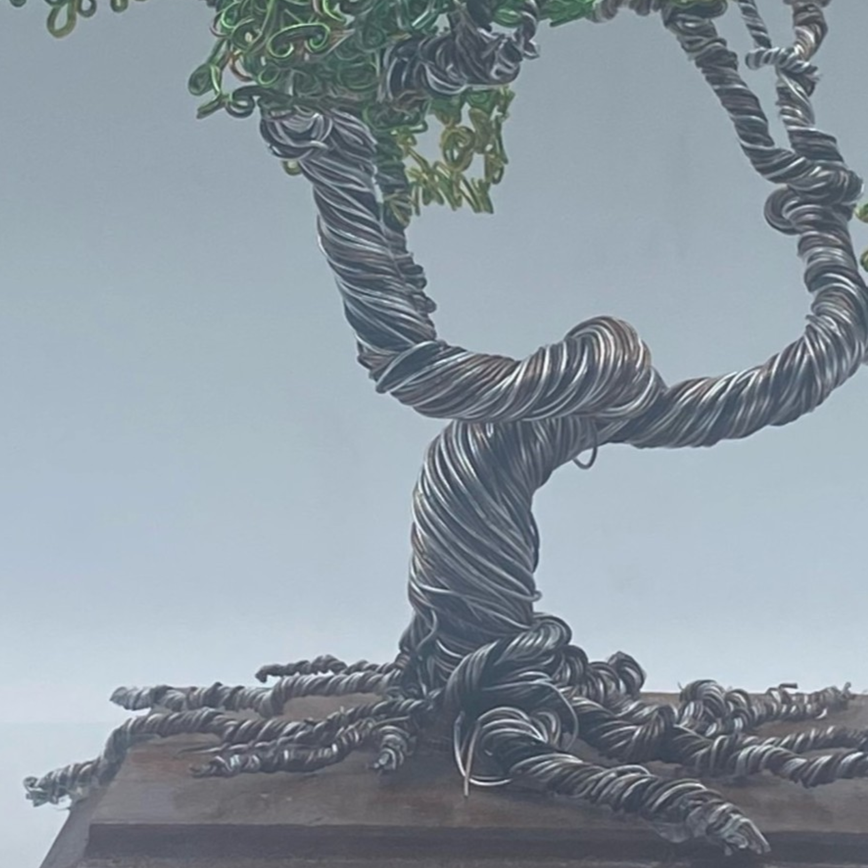Metallic Tranquility — Wire Bonsai Sculpture (2024)