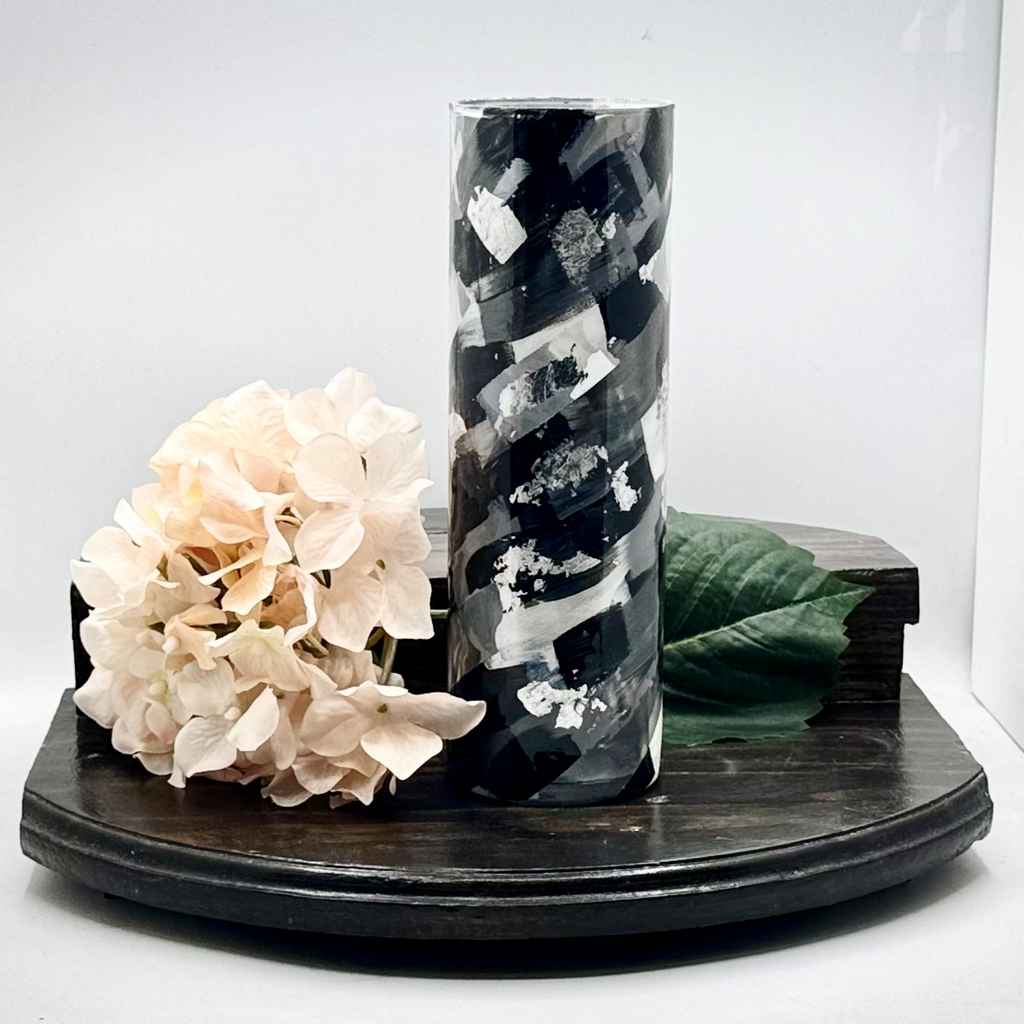 Midnight Brushstroke Glass Vase Collection