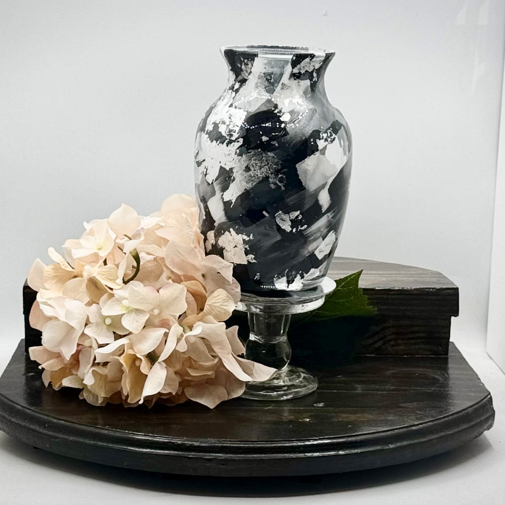 Midnight Brushstroke Glass Vase Collection