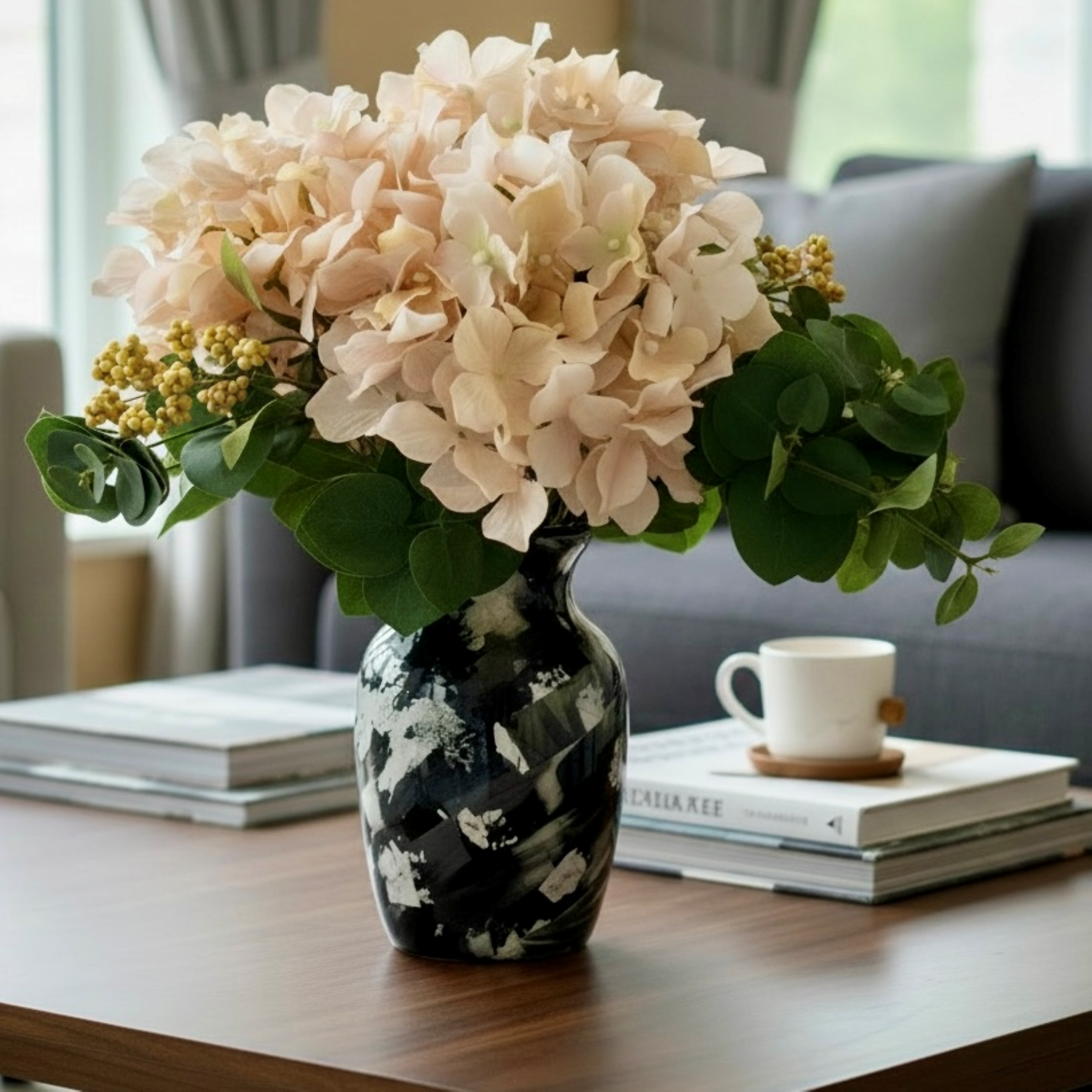 Midnight Brushstroke Glass Vase Collection