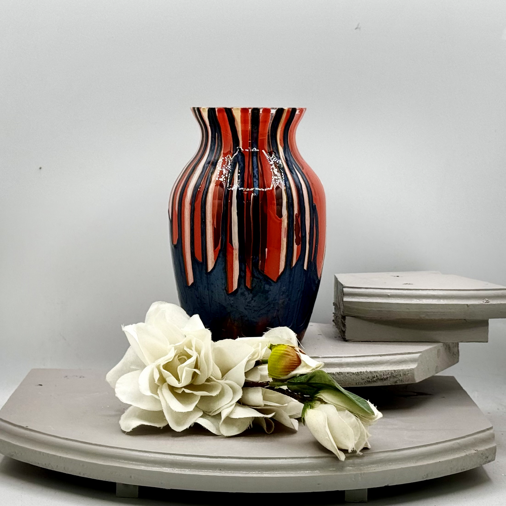 Midnight Cascade Glass Vase Collection