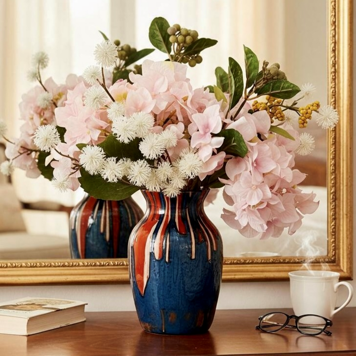 Midnight Cascade Glass Vase Collection