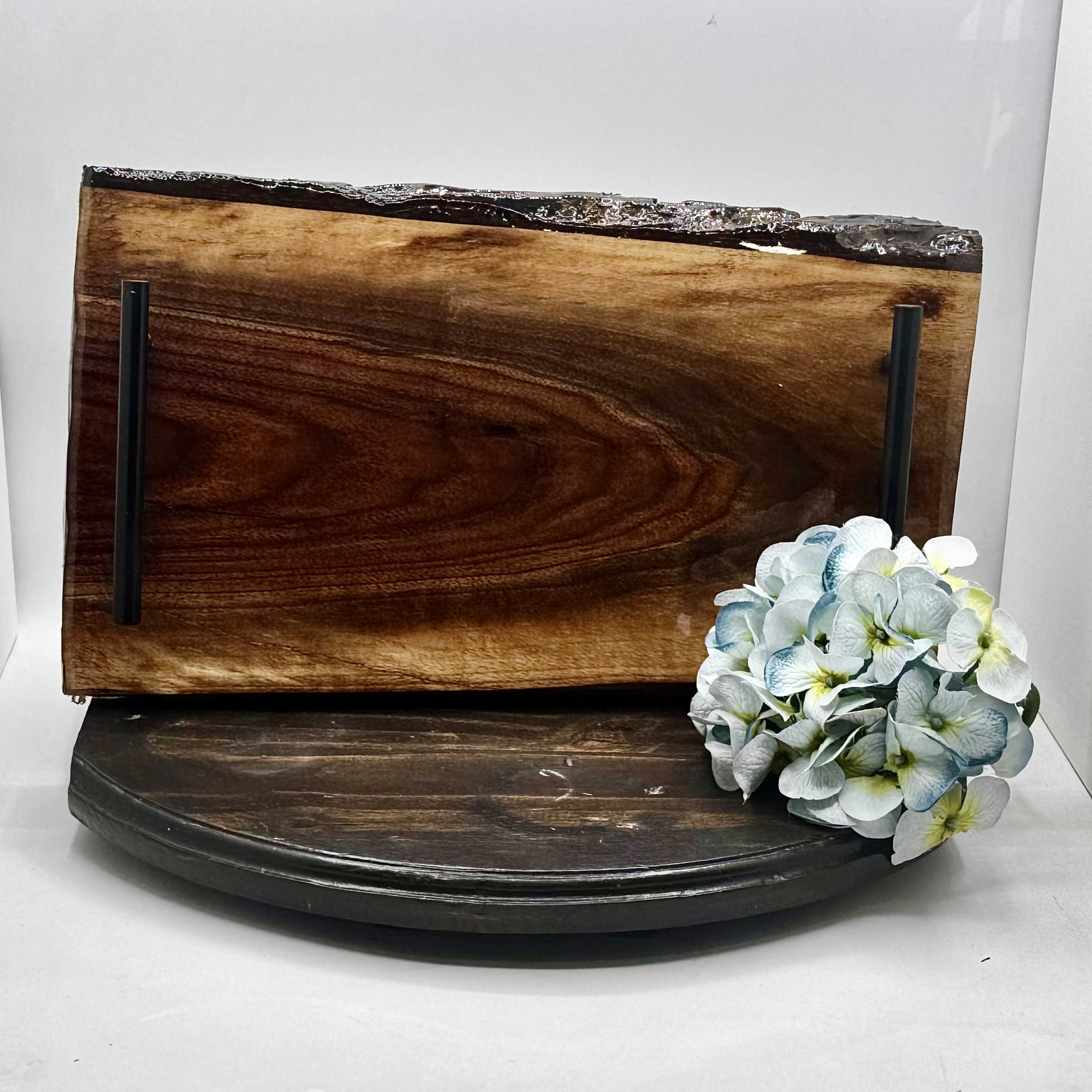Midnight Live Edge Wooden Tray