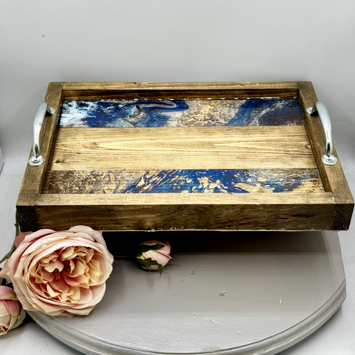 Midnight Marble Wooden Tray Collection