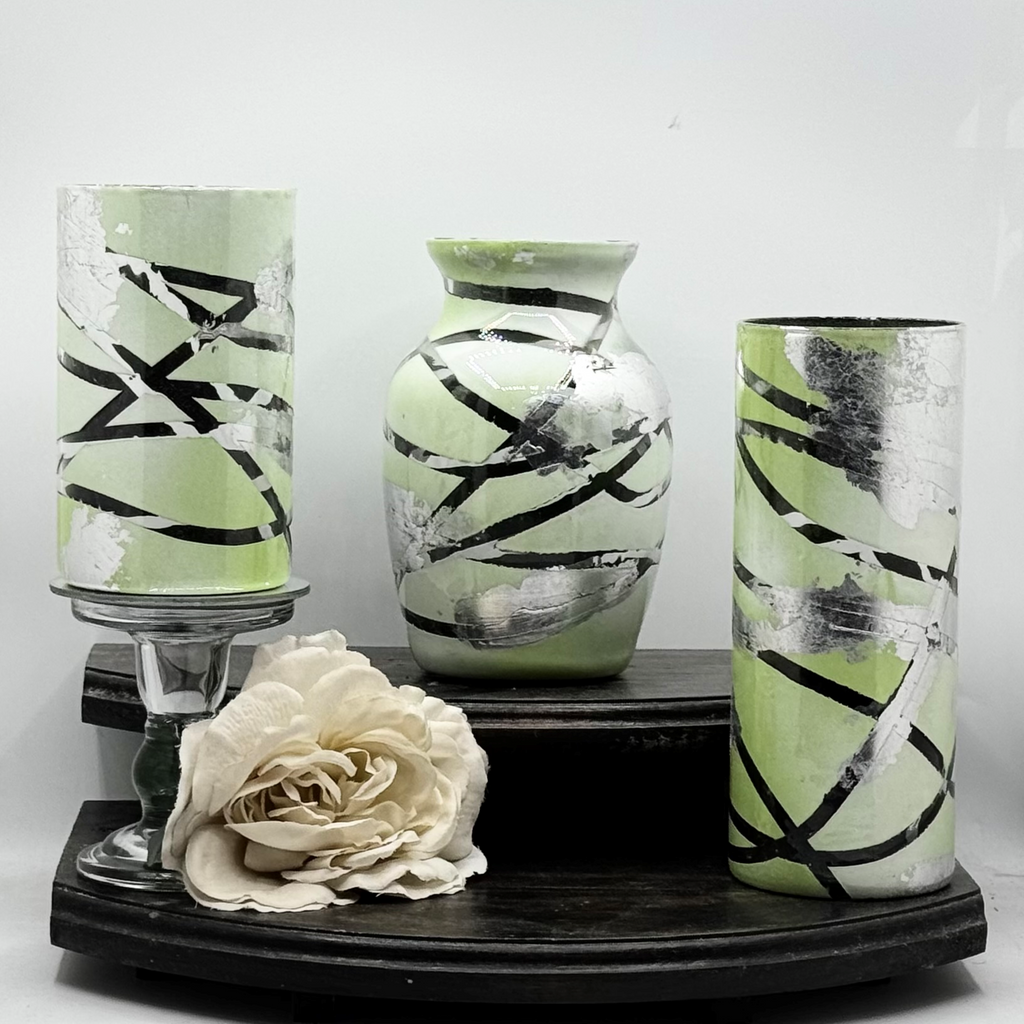 Mint Silver Glass Vase Collection