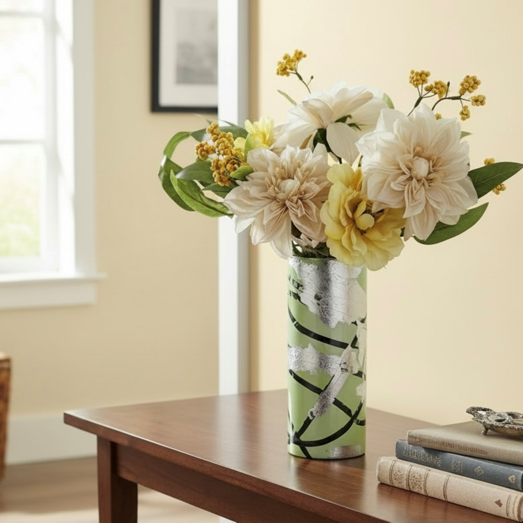 Mint Silver Glass Vase Collection